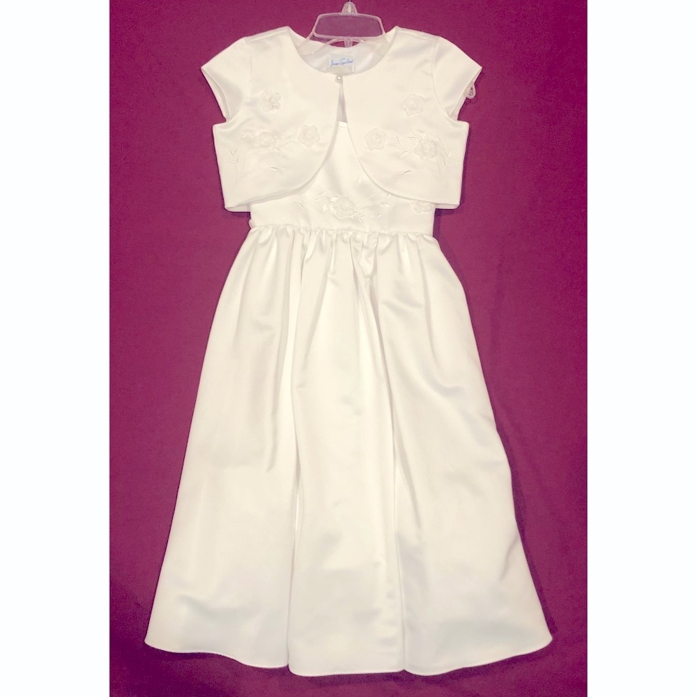 White Special Occasion Dress and Shrug Jacket